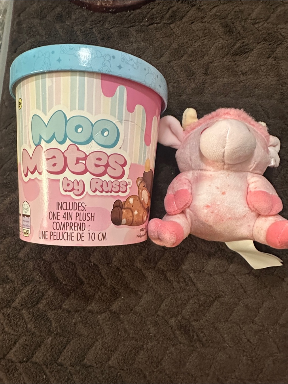 Russ Pink Plush Unicorn with Blue Tin